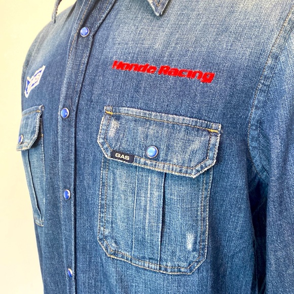 Gas Honda Racing Mens Denim Shirt - Picture 5 of 16